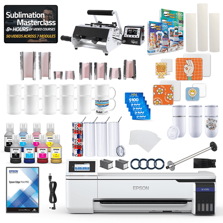 Epson SureColor F570 24" Pro Sublimation Printer 8 - in - 1 Mug Press Bundle - HeatPressNation